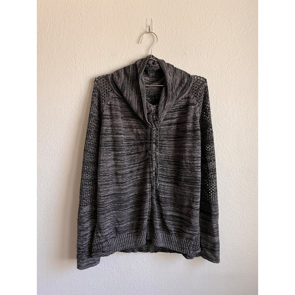 prAna Women's Cedar Sweater in Heather Black/Gray Size XL